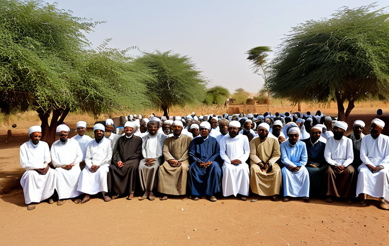 아프리카의 이슬람 확산 - Trade and Islam**

"Bustling marketplace in a historic African city like Timbuktu, Mali. Arab mercha...