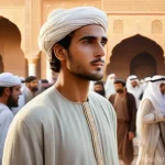 이슬람교 창시자 무함마드 - **Prompt:** "A captivating illustration of a young, trustworthy man in ancient Arabia, in the style ...