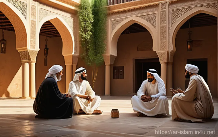 이슬람교 창시자 무함마드 - **Prompt:** "A captivating illustration of a young, trustworthy man in ancient Arabia, in the style ...