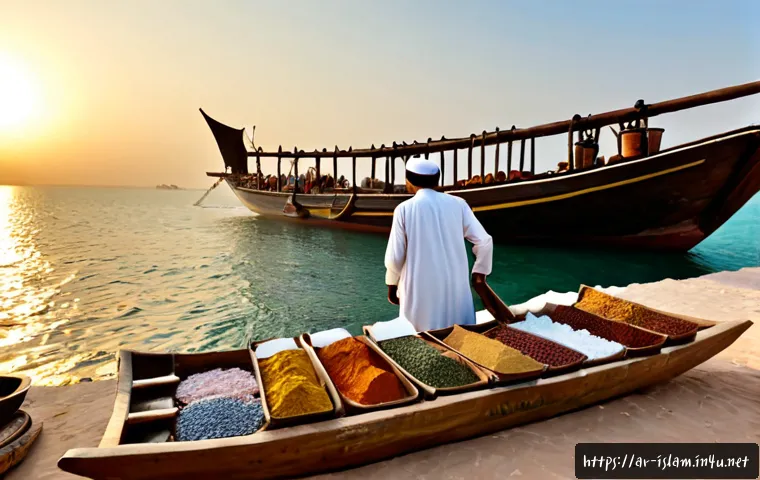 Home 17 이슬람 세계화 과정 - Photorealistic cinematic scene illustrating the historical globalization of the Islamic world, Arab ...